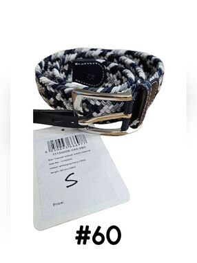 USG Women's Belt - Casual Stretch Belt White/Grey/Navy 80cm